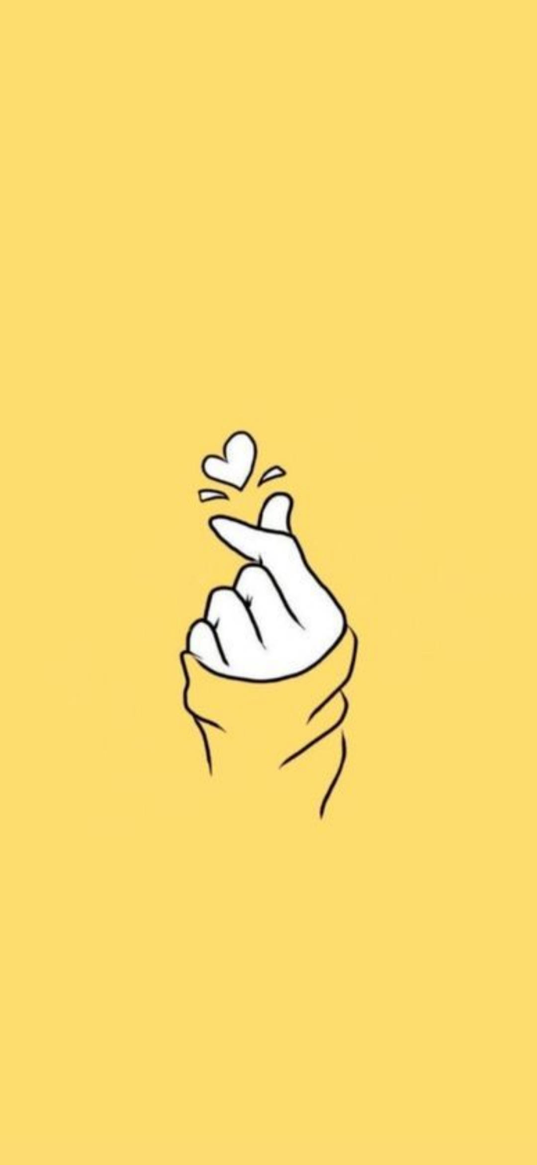 Corazón con los dedos coreano lindo para iPhone Fondos de pantalla
