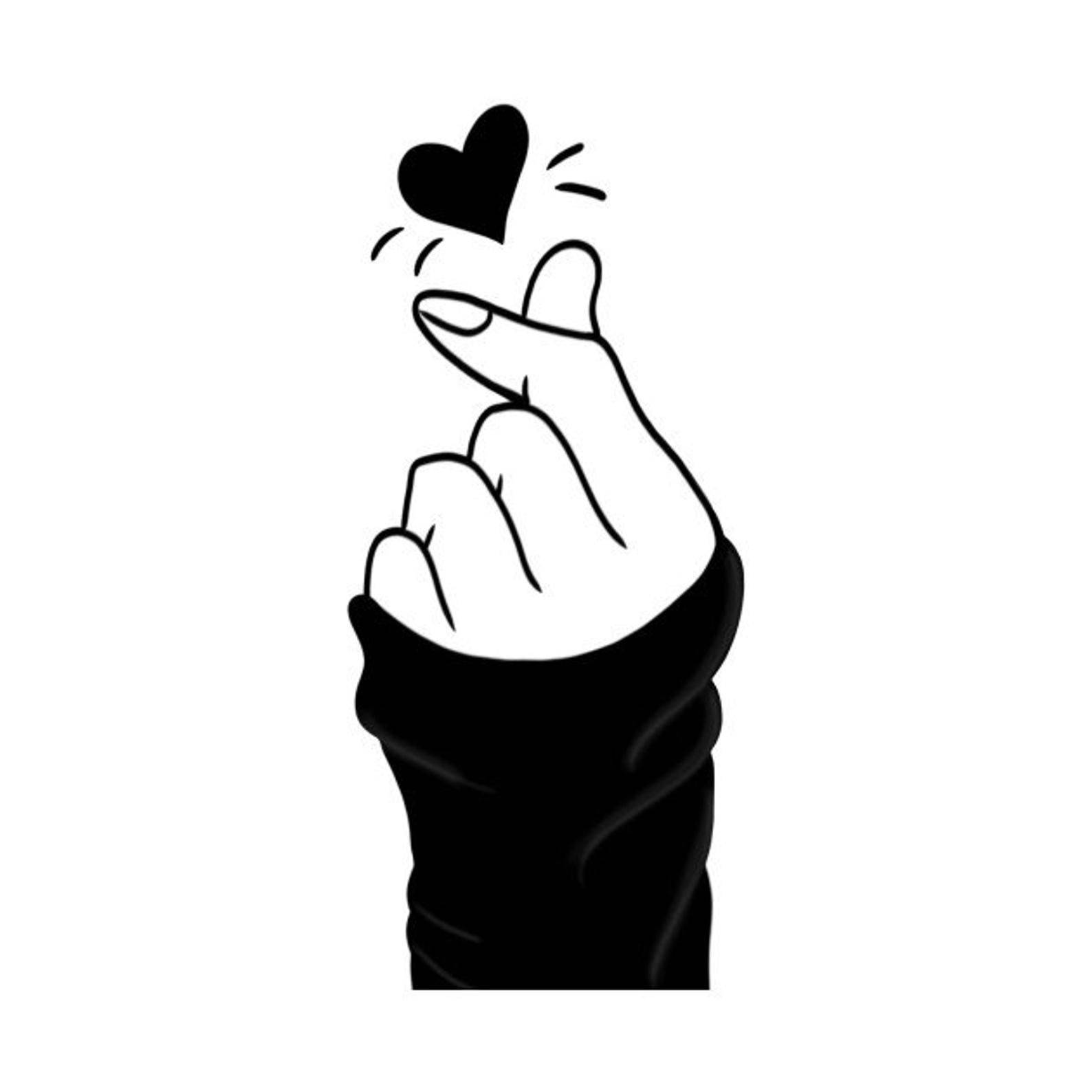 Corazón con los dedos coreano fondo blanco Fondos de pantalla