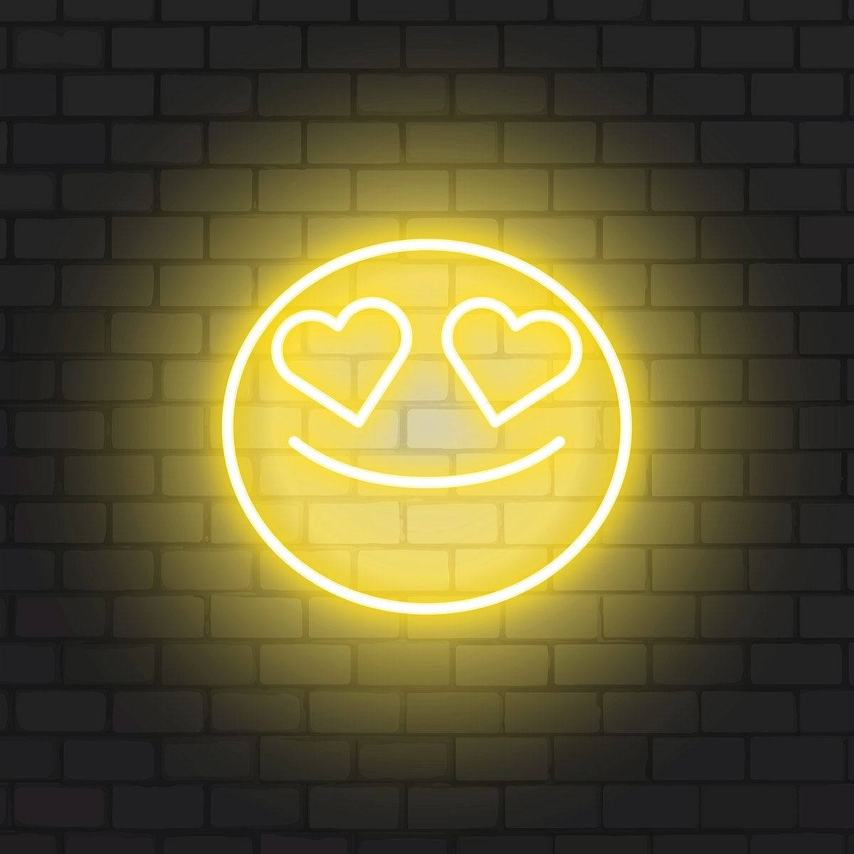 Corazón con Ojos de Neón Sonriente Fondos de pantalla