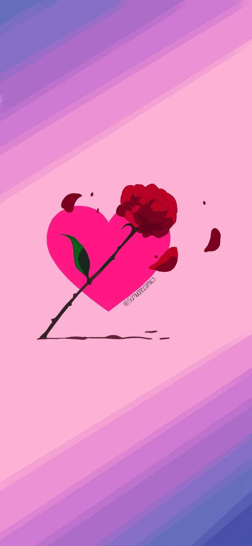 Corazón con Rosa Sailor Moon iPhone Fondos de pantalla