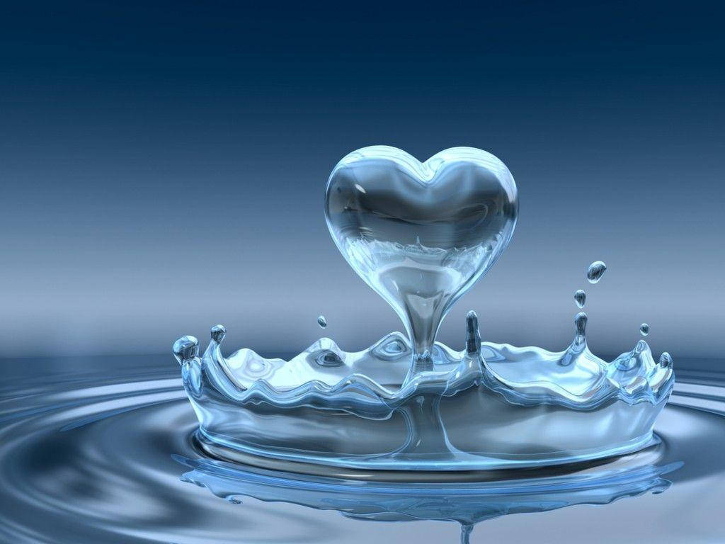 Corazón de Agua con Amor Tierno Fondos de pantalla