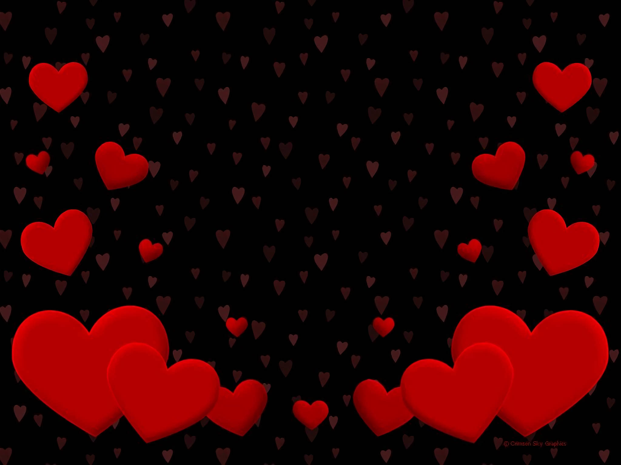 Corazón de amor rojo y negro adorable Fondos de pantalla