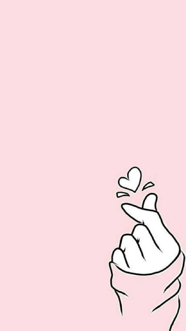 Corazón de dedos Saranghae rosa bebé Fondos de pantalla