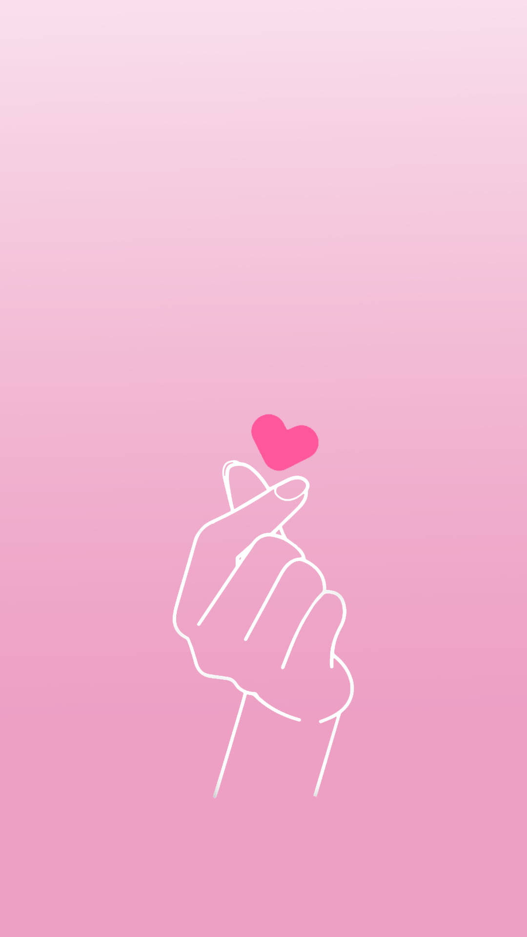 Corazón de dedos Saranghae rosa Fondos de pantalla