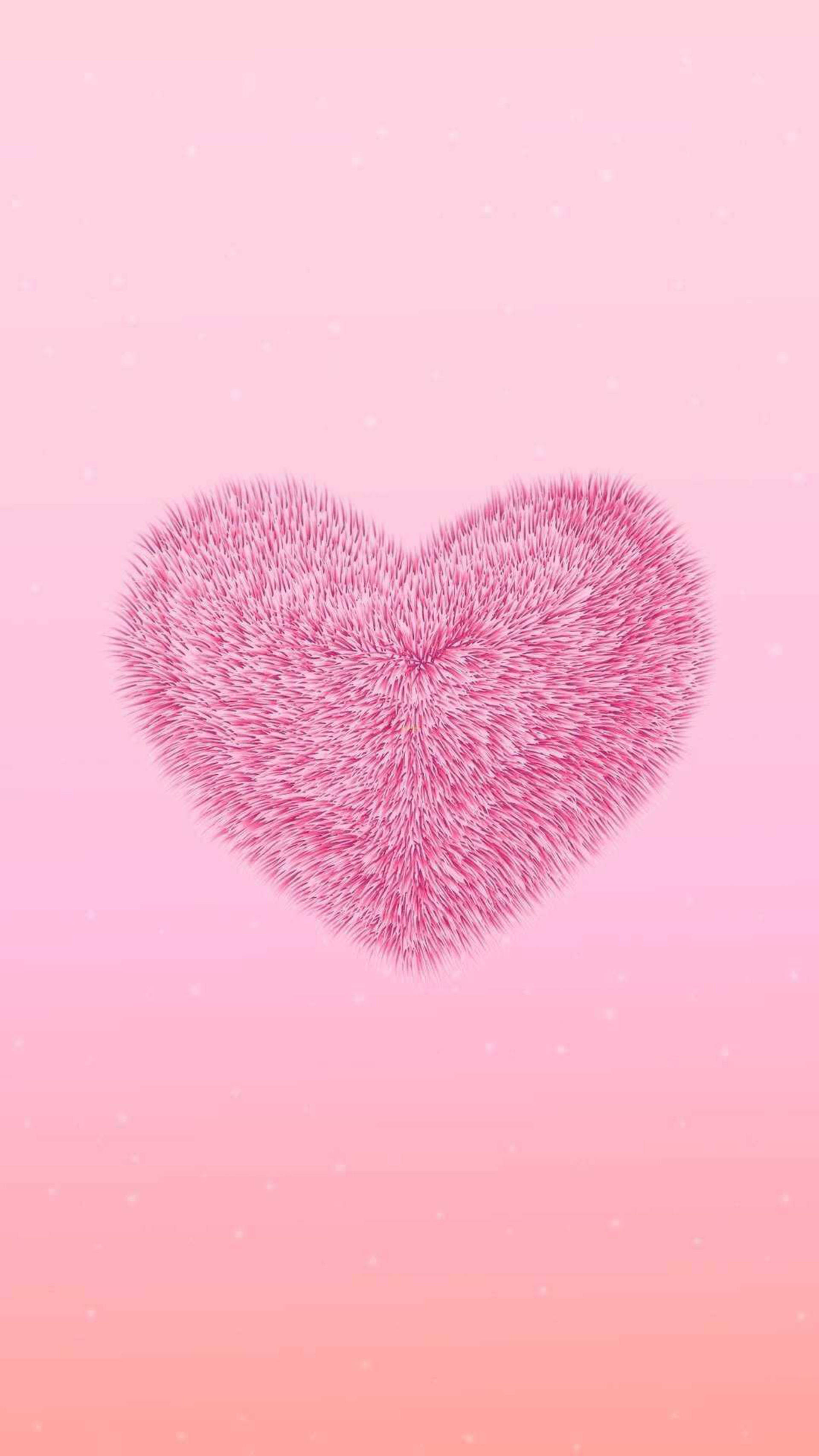Corazón esponjoso rosa lindo Fondos de pantalla