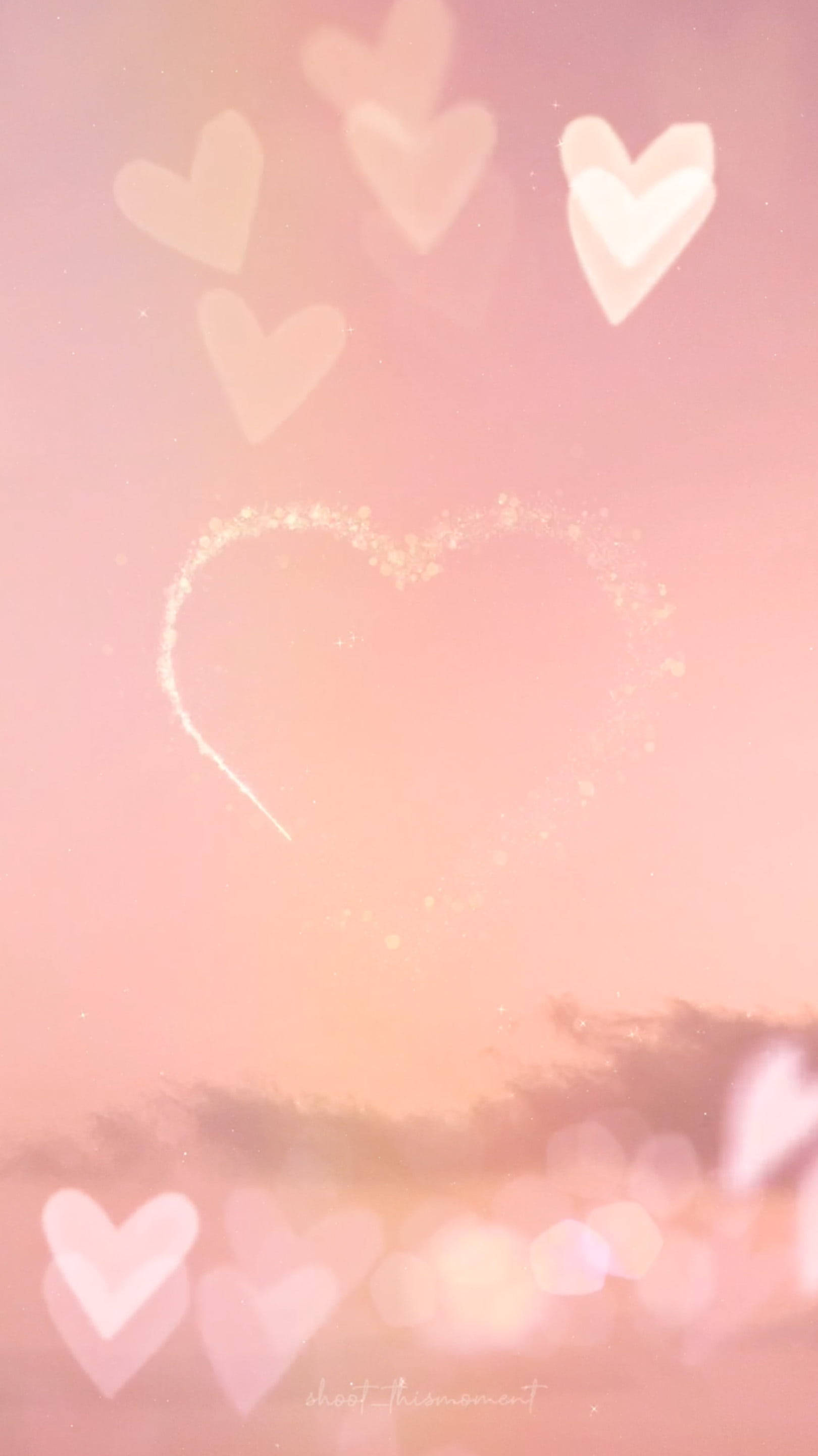 Corazón estético con bokeh rosa Fondos de pantalla