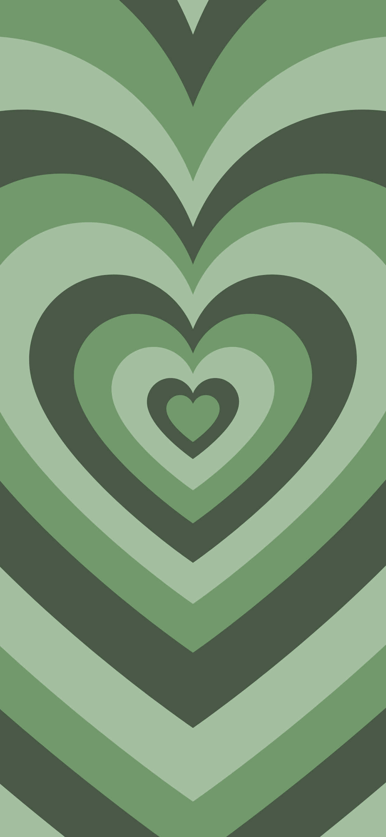 Gris Psicodélico Estético Corazón Verde Salvia Fondos de pantalla