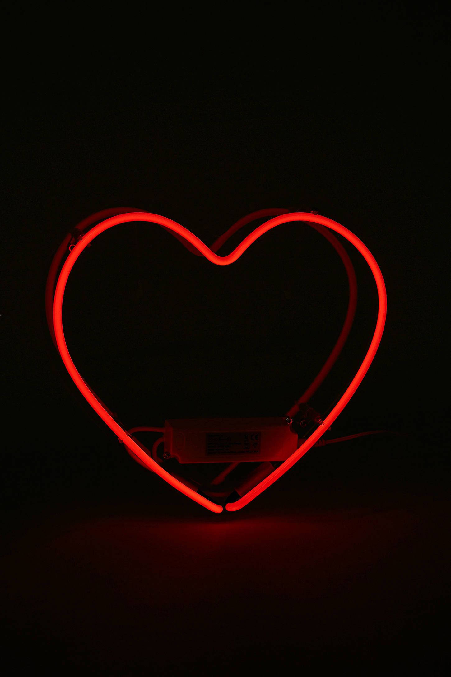 Corazón Minimalista Neón Rojo Estético Fondos de pantalla