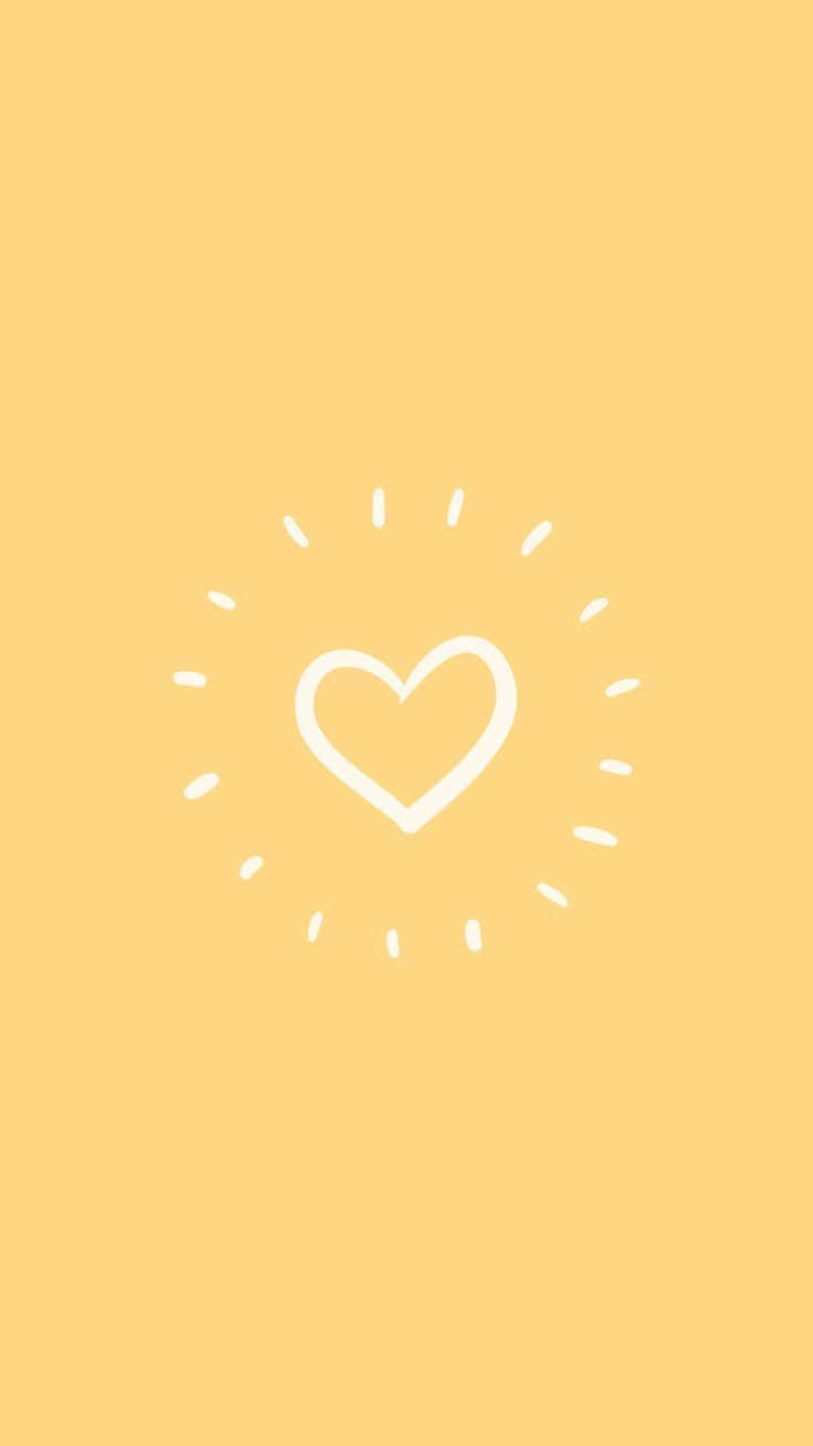 Corazón Minimalista Lindo Amarillo Pastel Fondos de pantalla