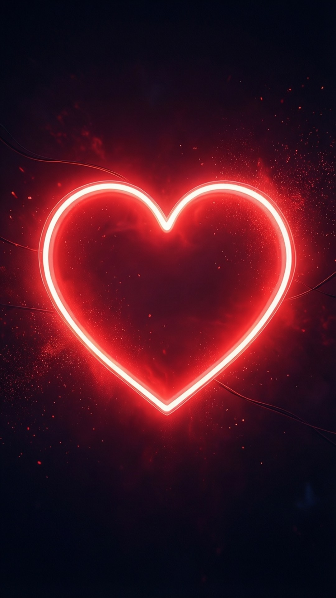 Corazón Rojo Neón Brillante Fondos de pantalla