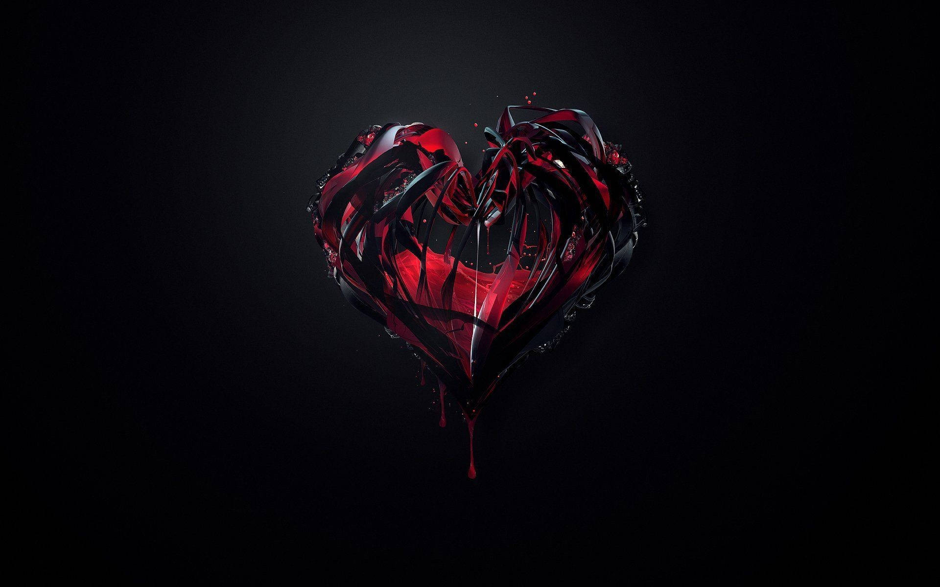 Corazón Rojo Sangrante Negro Genial Fondos de pantalla