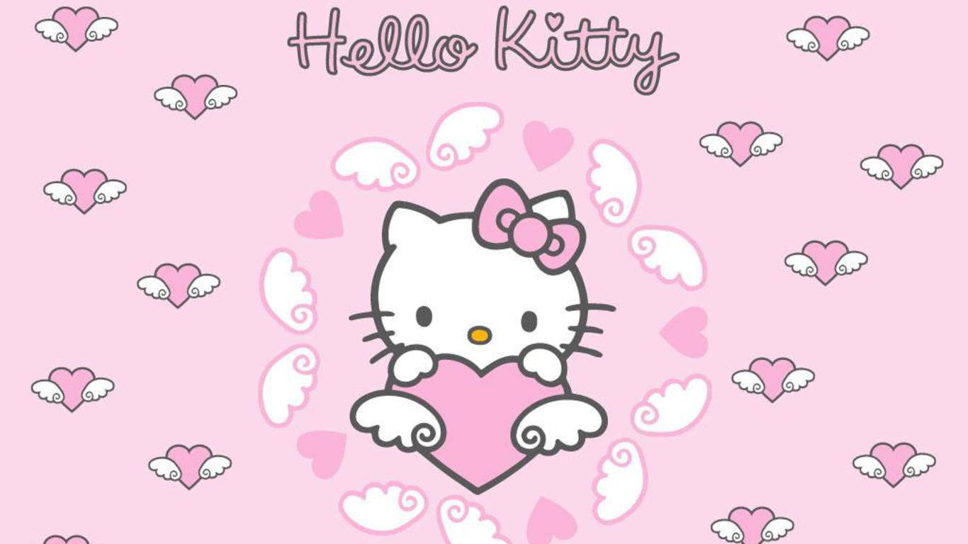 Corazón Rosa de Hello Kitty con Alas