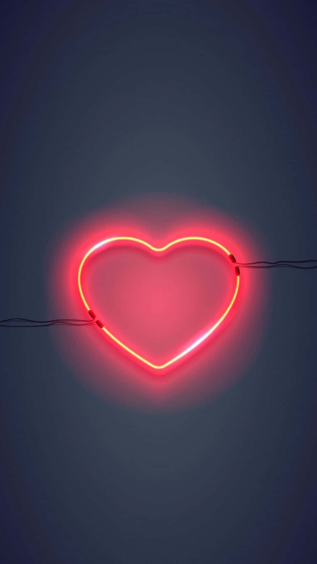 Corazón rosa neón lindo con cuerdas Fondos de pantalla