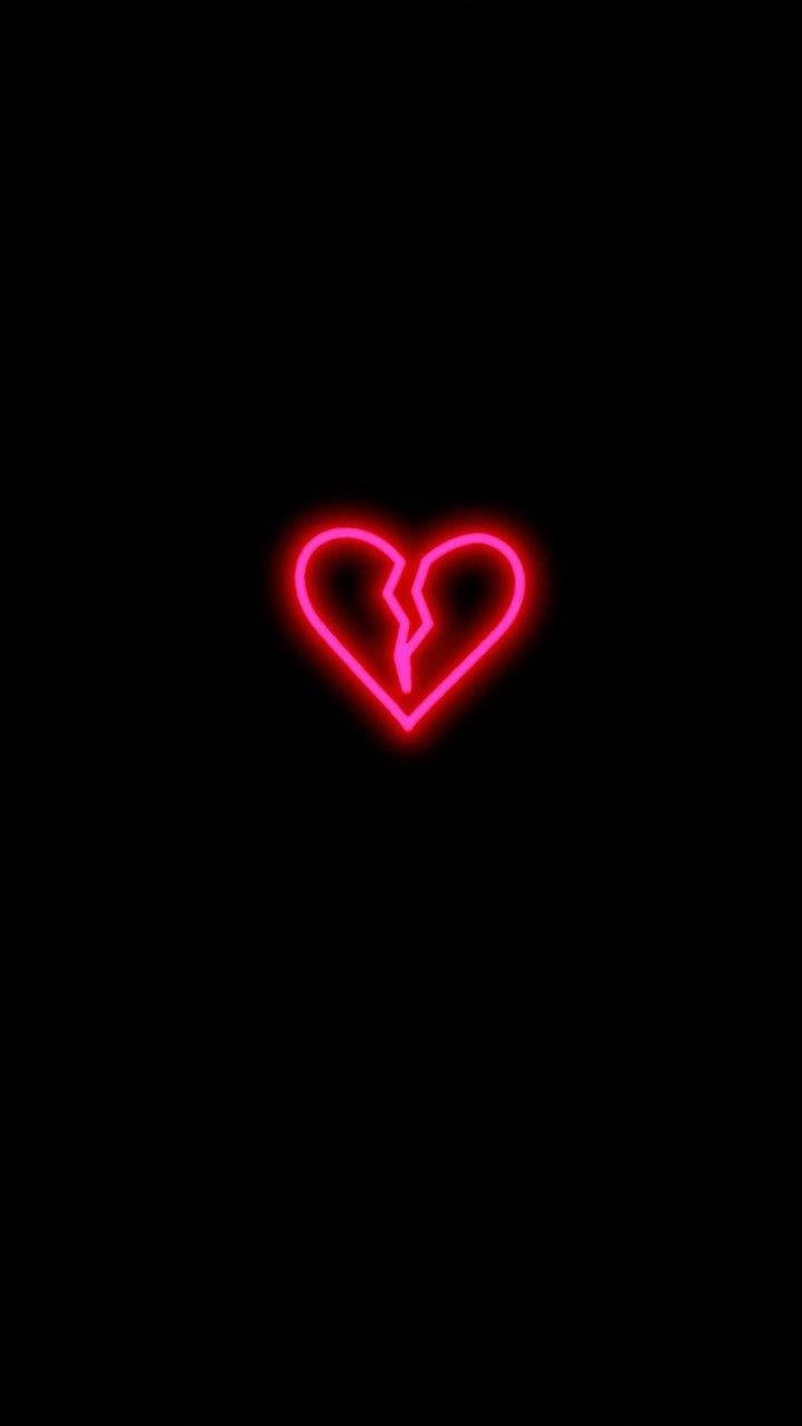 Corazón roto rosa neón para iPhone Fondos de pantalla