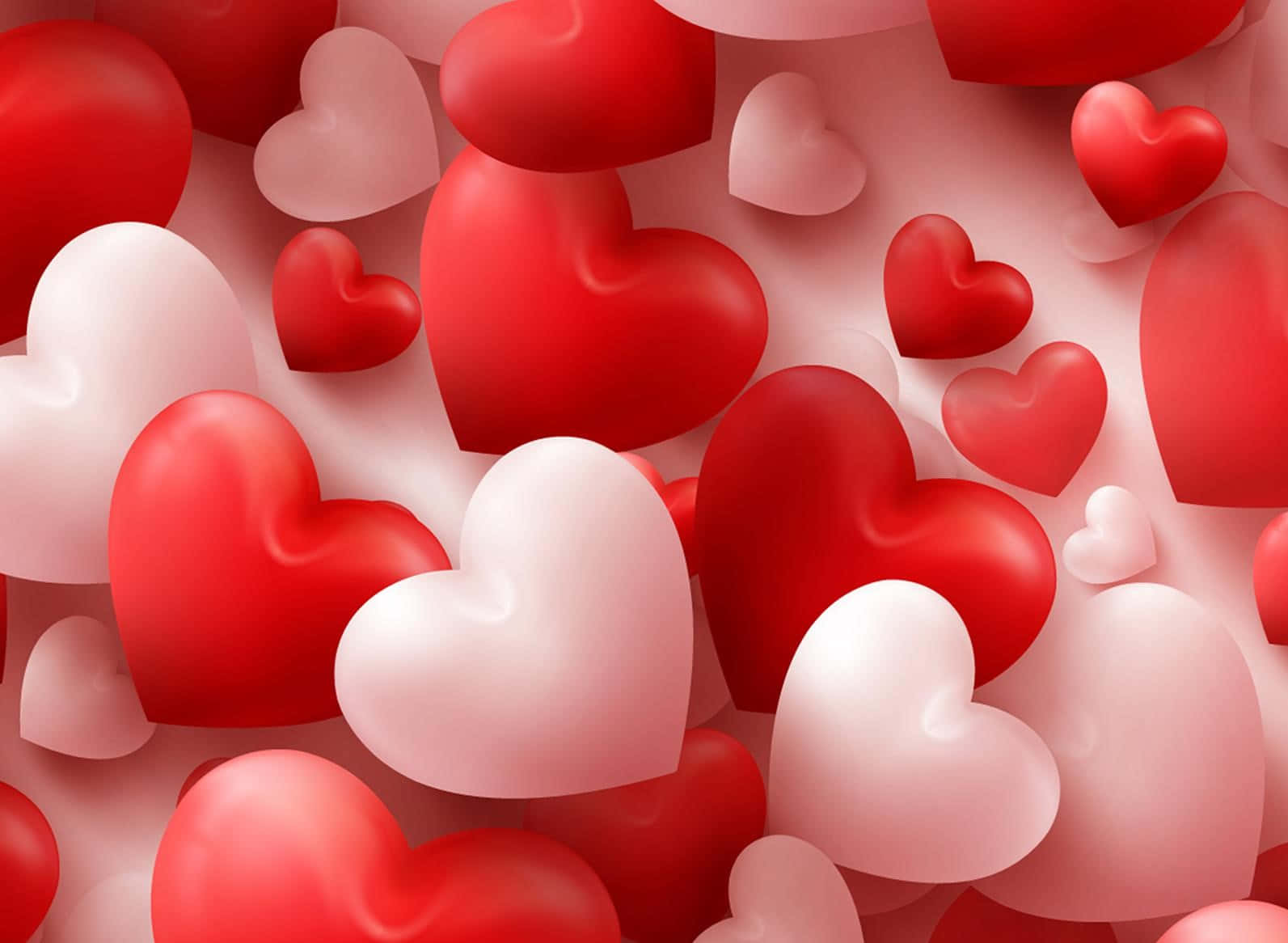 Corazones 3D Rojos y Rosas para San Valentín Fondos de pantalla