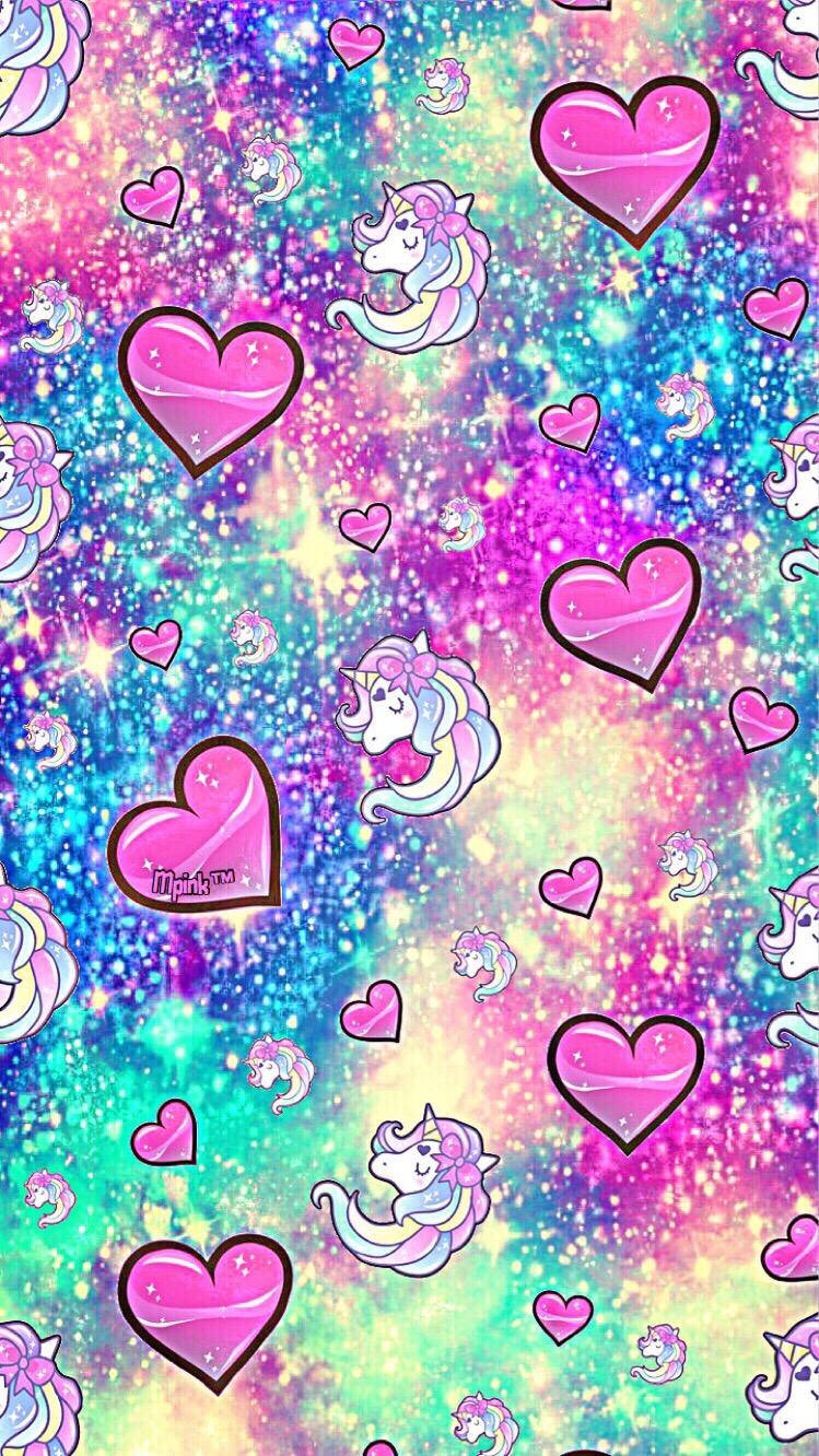 Corazones, Brillantina y Unicornios Fondos de pantalla