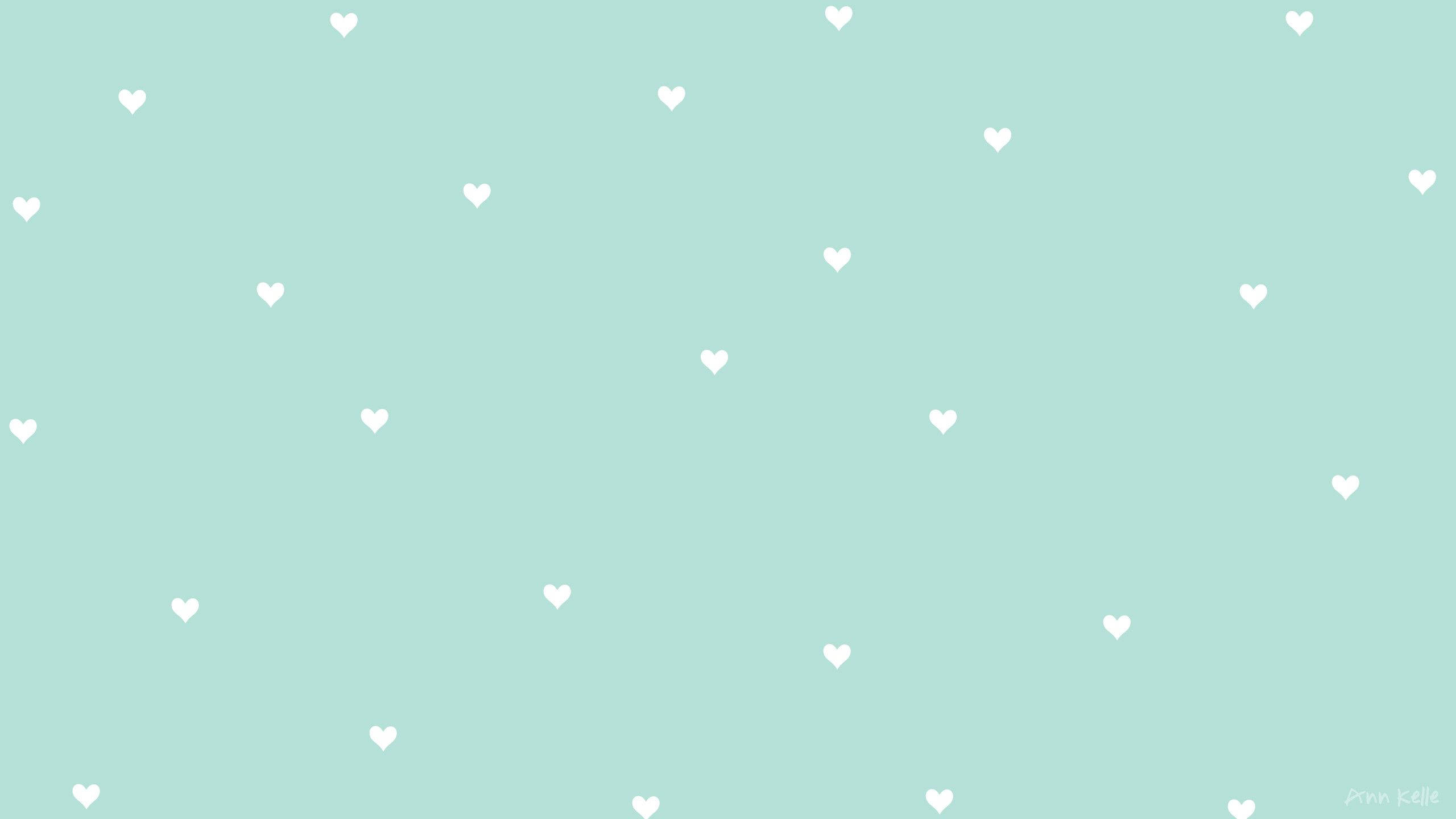 Corazones Diminutos Sobre Verde Pastel Fondos de pantalla