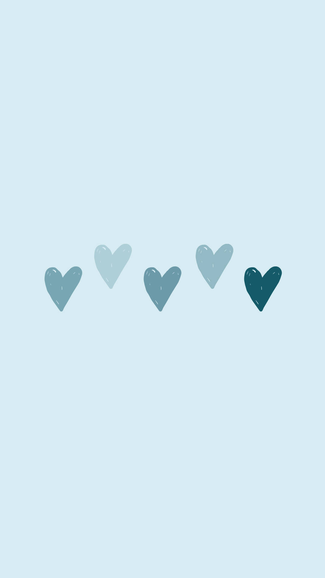 Corazones Minimalistas Azul Estético Lindo Fondos de pantalla