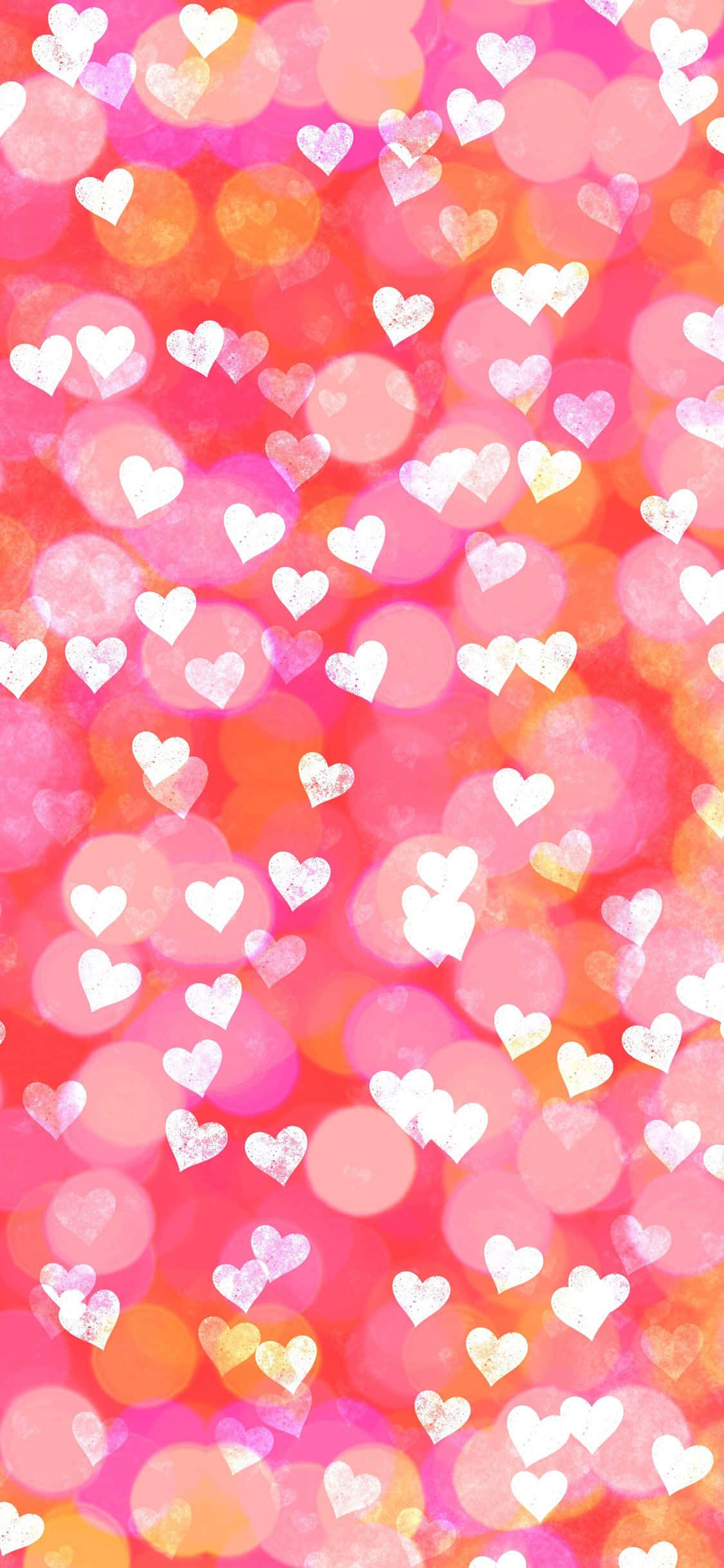 Corazones naranjas y rosas para iPhone Fondos de pantalla