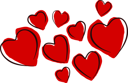 Corazones Rojos Fondo Negro Fondos de pantalla