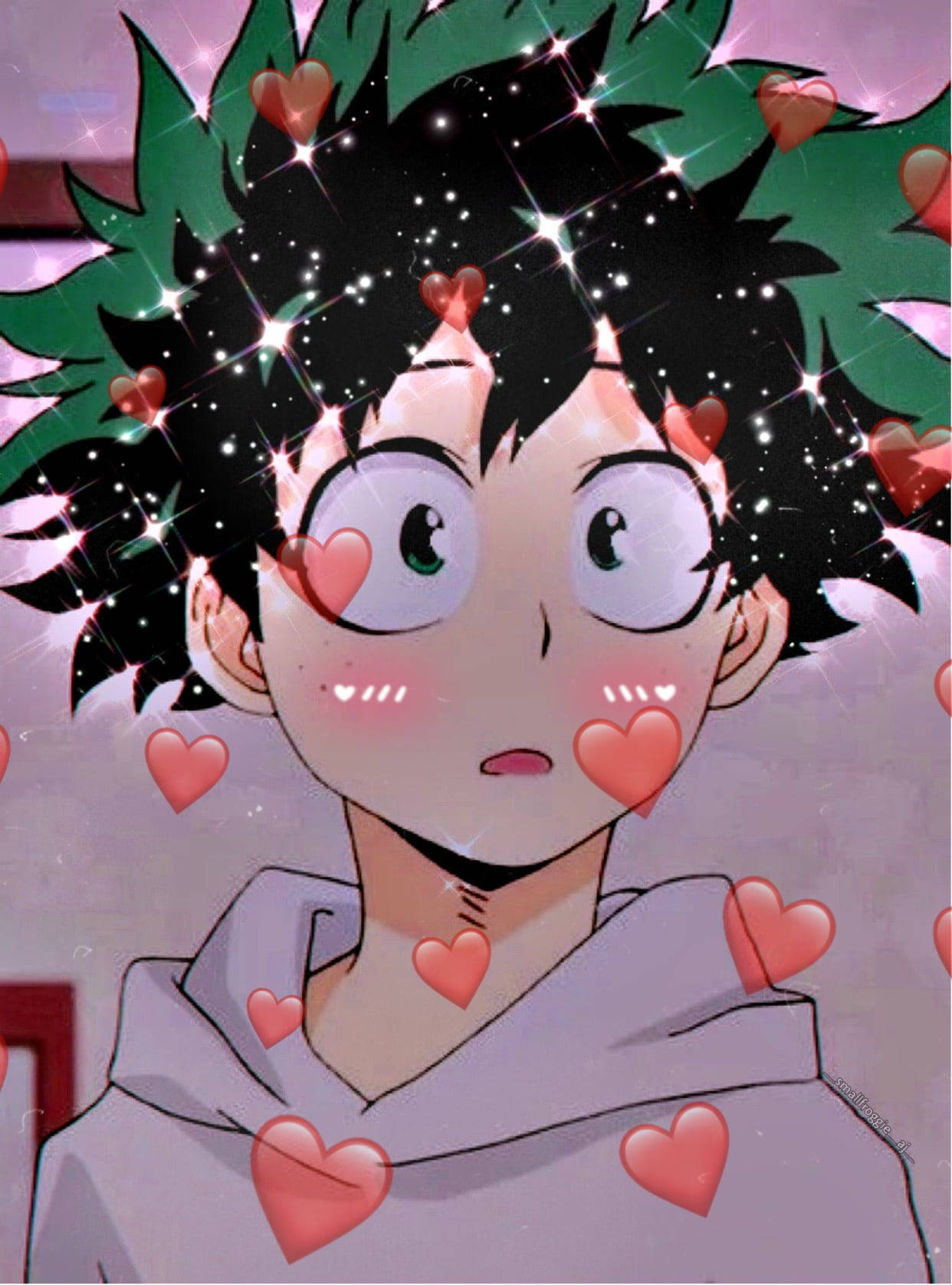 Corazones rojos lindos de Deku Fondos de pantalla