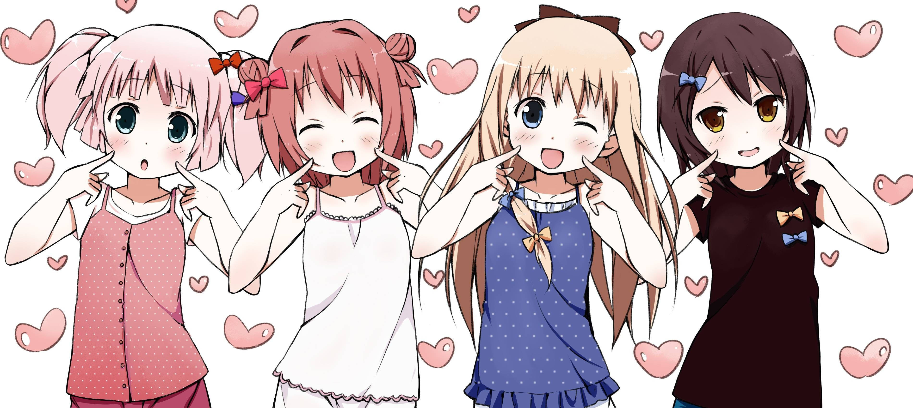 Corazones Rosa de Anime Lesbiano Fondos de pantalla