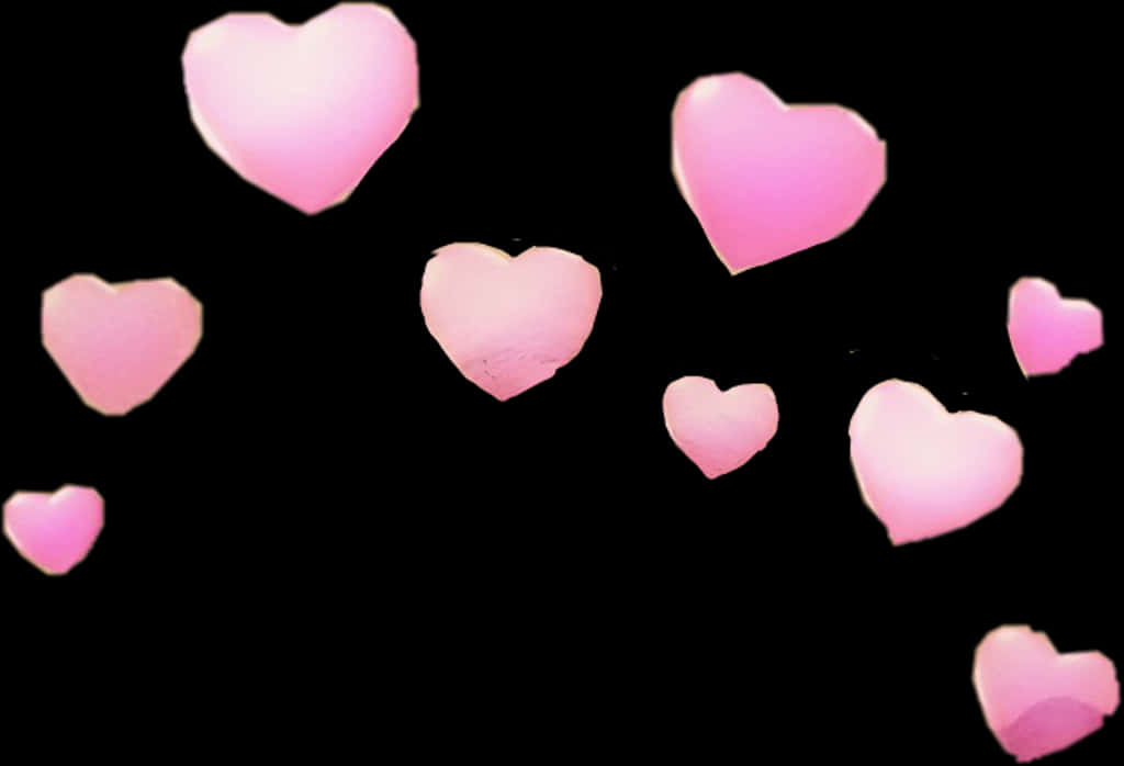 Corazones rosas sobre fondo negro Fondos de pantalla