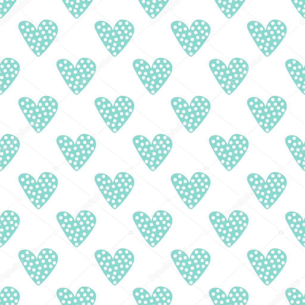 Corazones Verdes Pastel con Puntos Fondos de pantalla