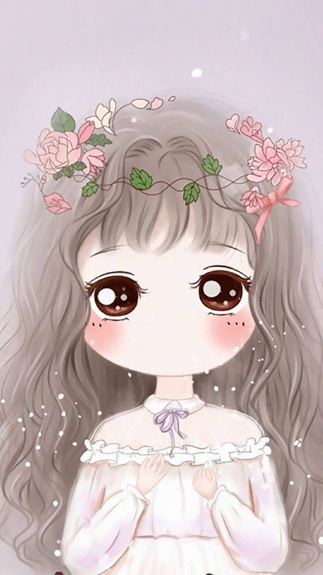 Corona de Flores Kawaii y Femenina Fondos de pantalla