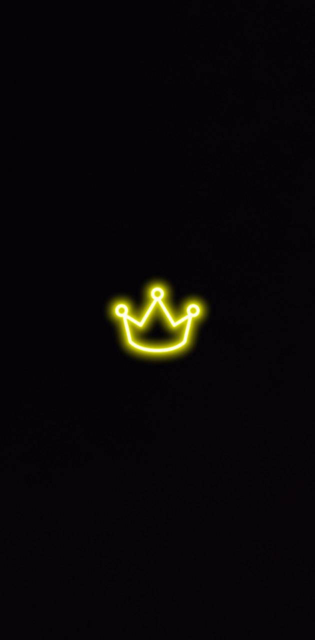 Corona de Rey y Reina en Amarillo Neón Fondos de pantalla