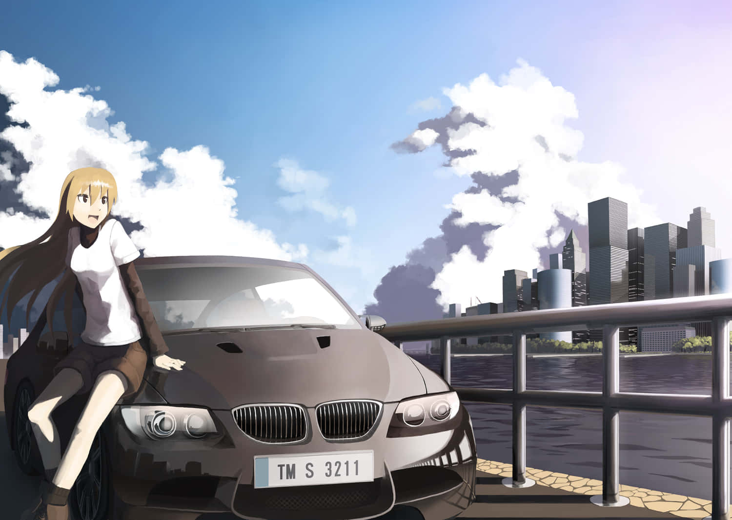 Corre con Estilo con este Llamativo Coche Temático de Anime Fondos de pantalla