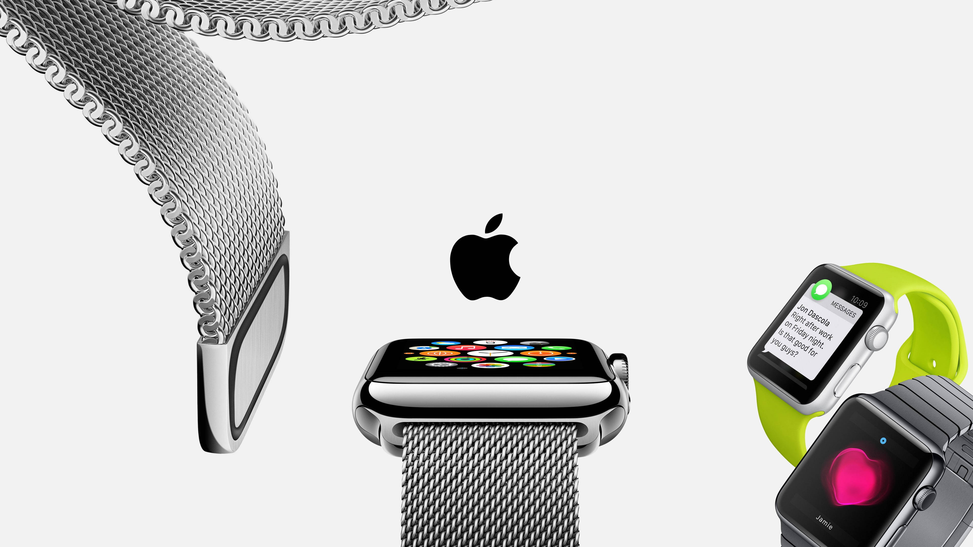 Correa de malla metálica cromada para Apple Watch Fondos de pantalla