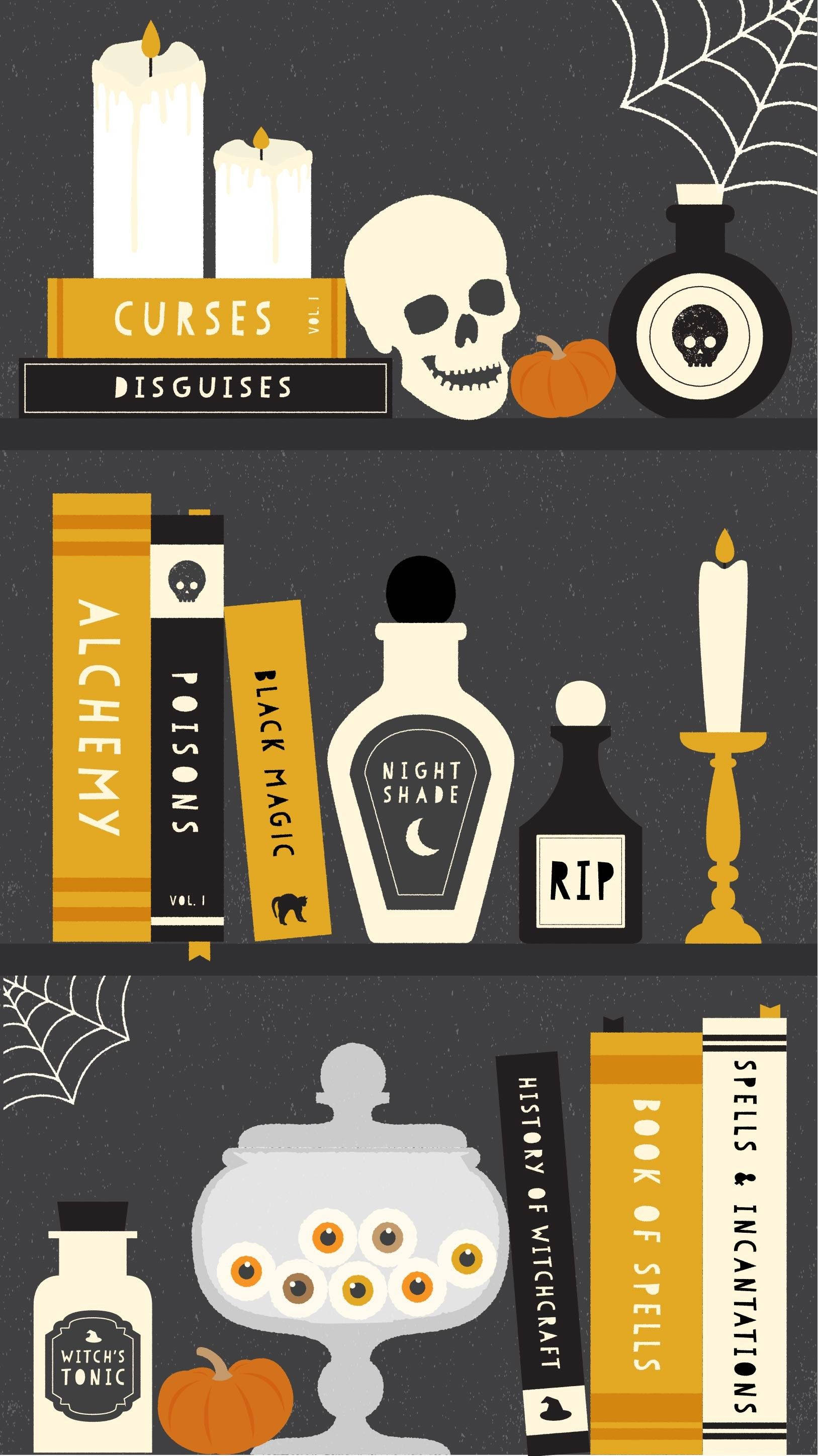 Cosas de Bruja Halloween iPhone Fondos de pantalla