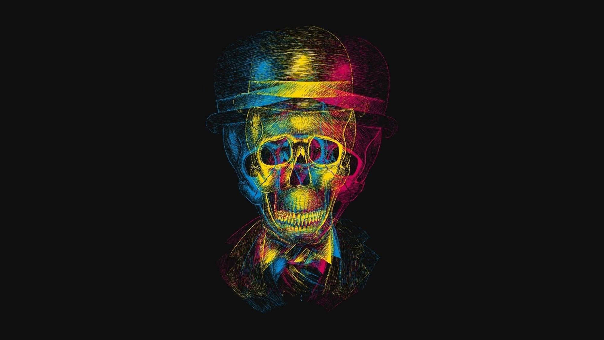 Cráneo Estético Oscuro y Psicodélico Fondos de pantalla