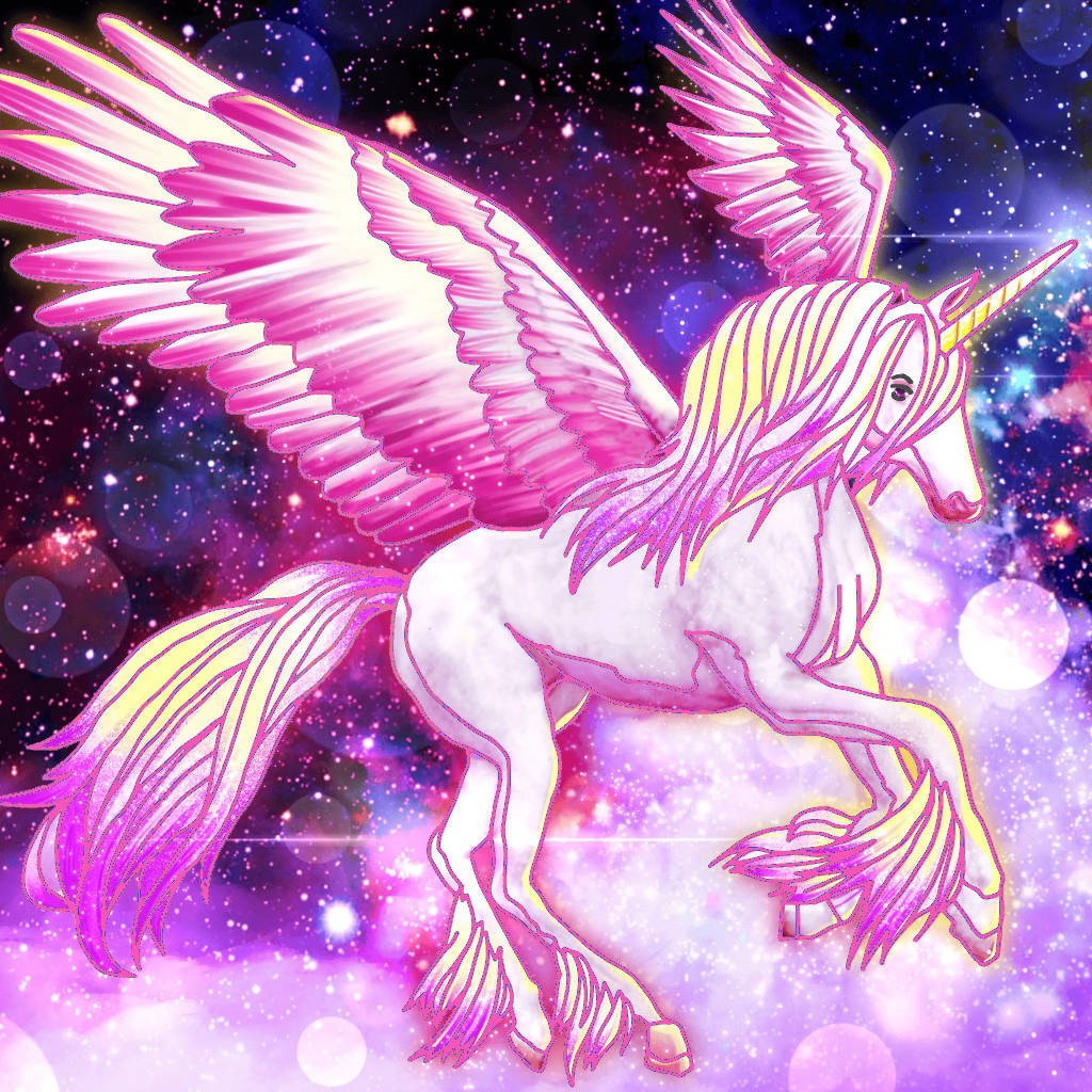 Criatura Unicornio Galáctico con Alas Fondos de pantalla