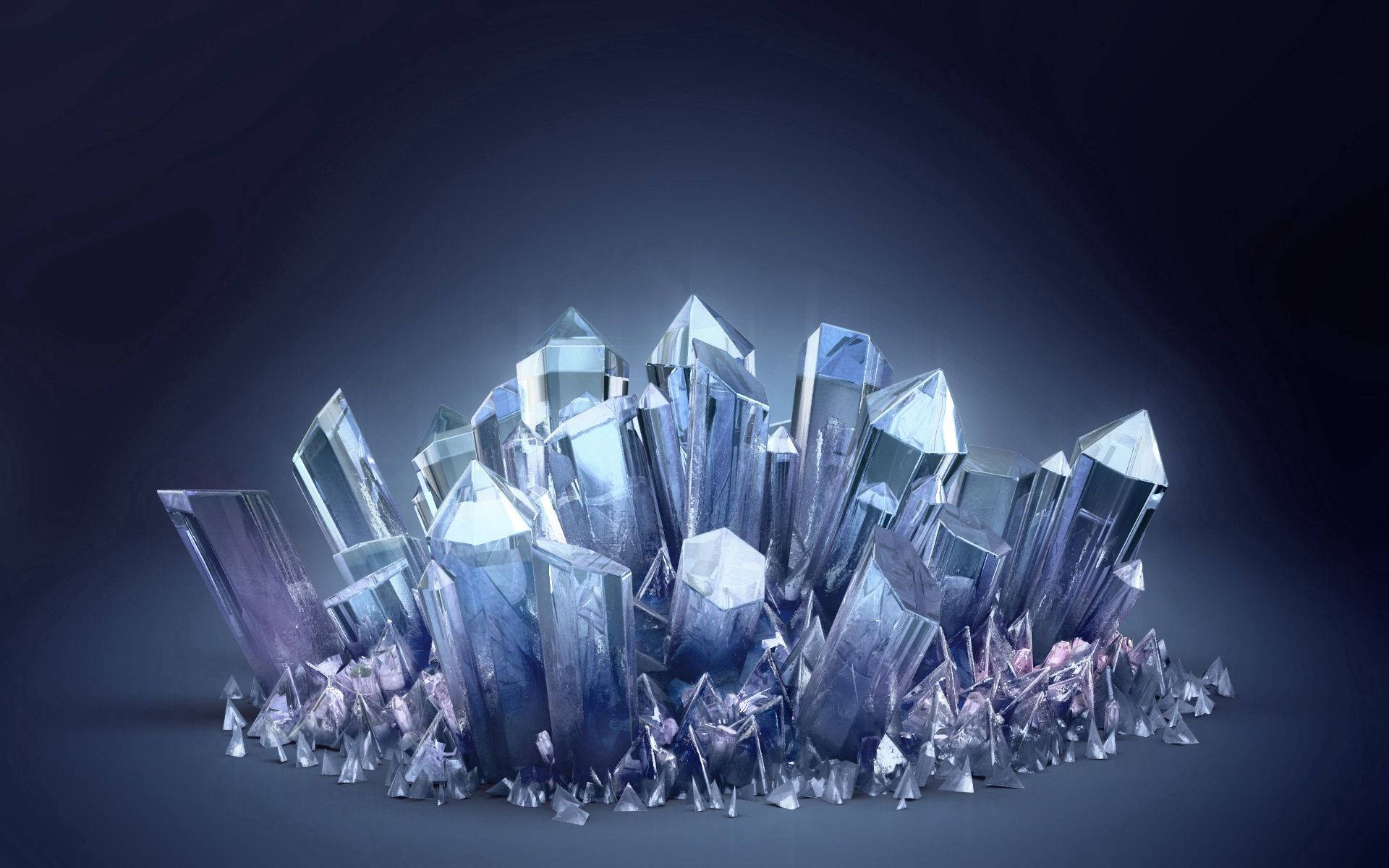 Fondo de pantalla de cristales blancos transparentes 3D
