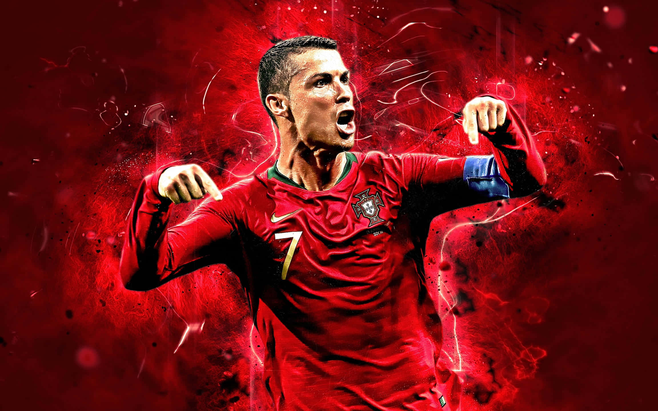 Cristiano Ronaldo dominando el campo en acción Fondos de pantalla