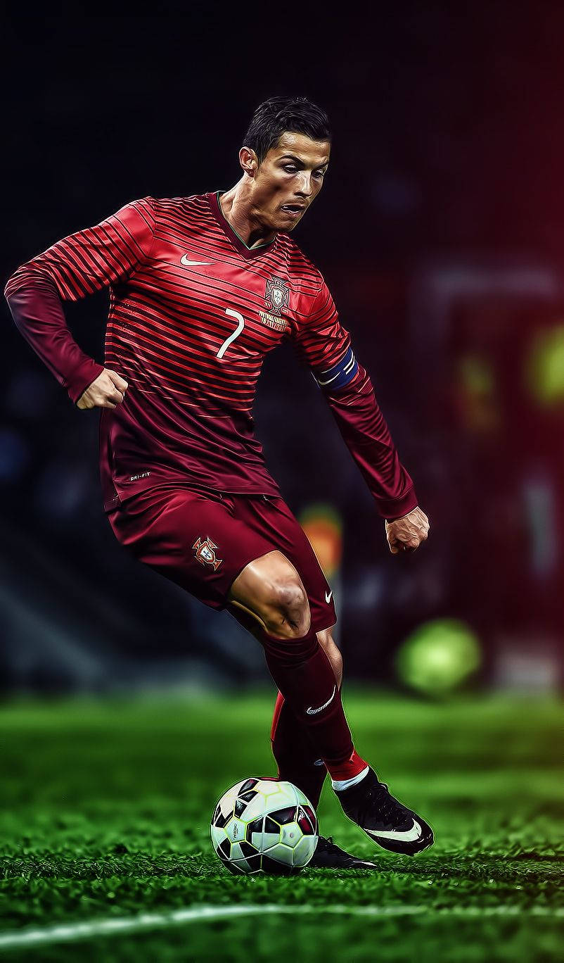 Fondo de pantalla de Cristiano Ronaldo en acción.