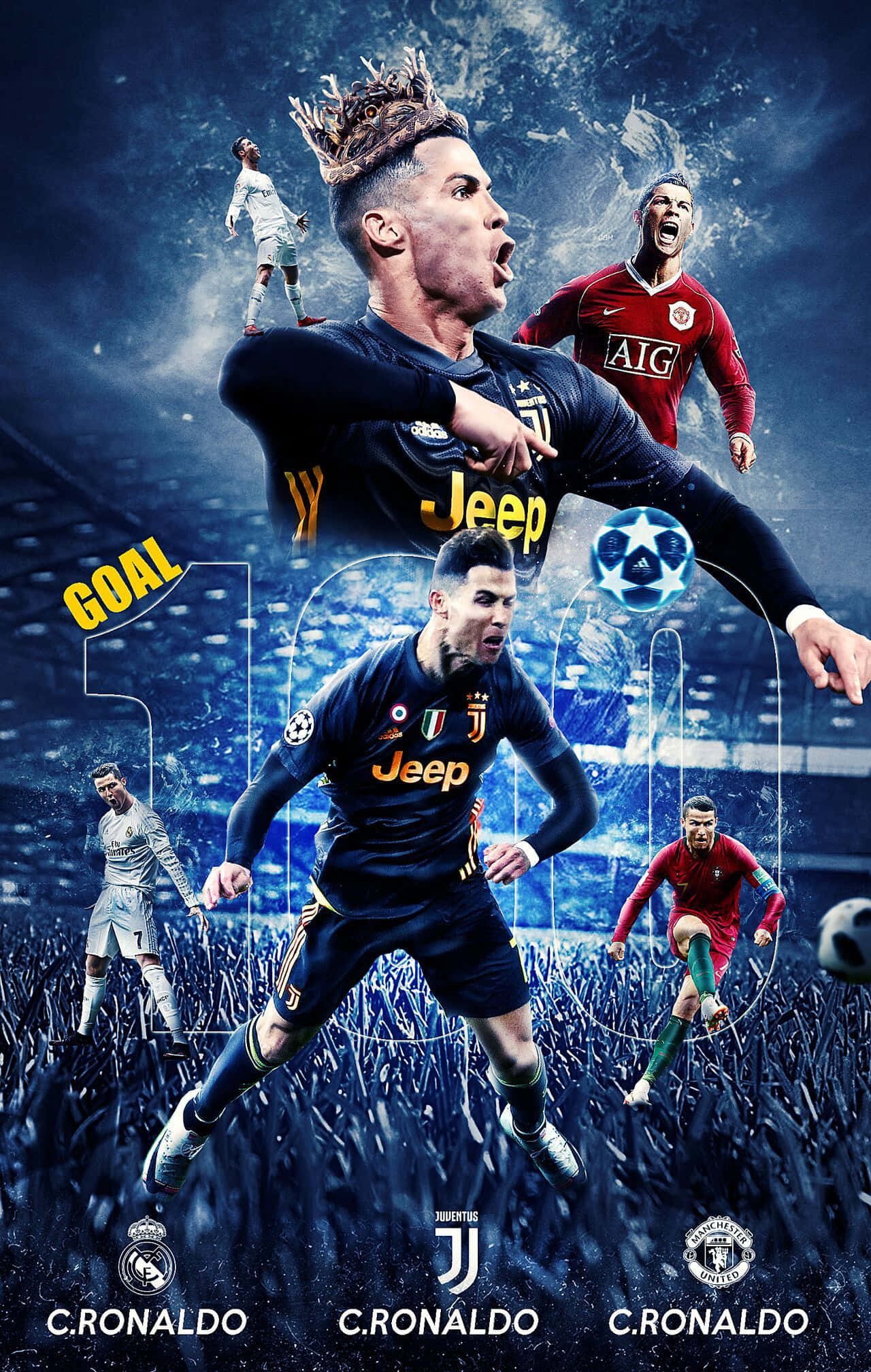 Cristiano Ronaldo en acción en el campo Fondos de pantalla