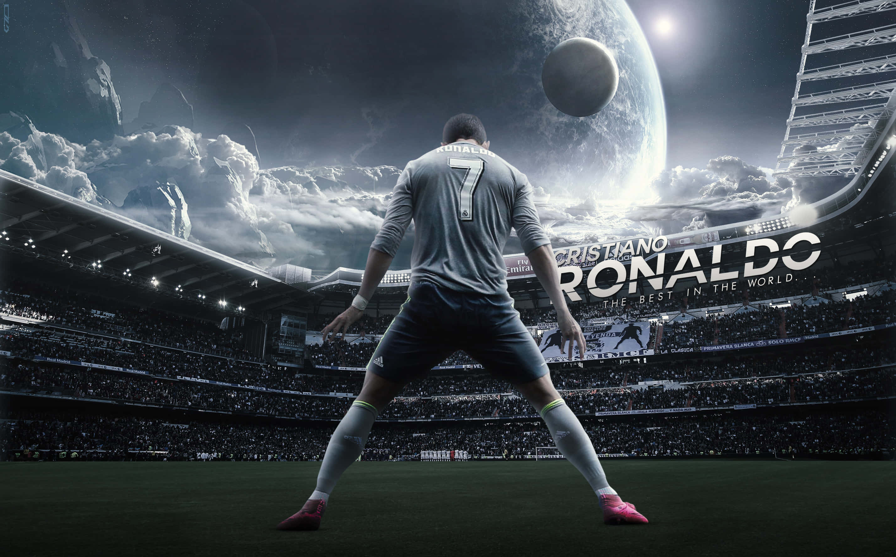 Cristiano Ronaldo celebrando un gol en la cancha Fondos de pantalla