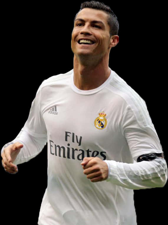 Cristiano Ronaldo con uniforme blanco del Real Madrid Fondos de pantalla