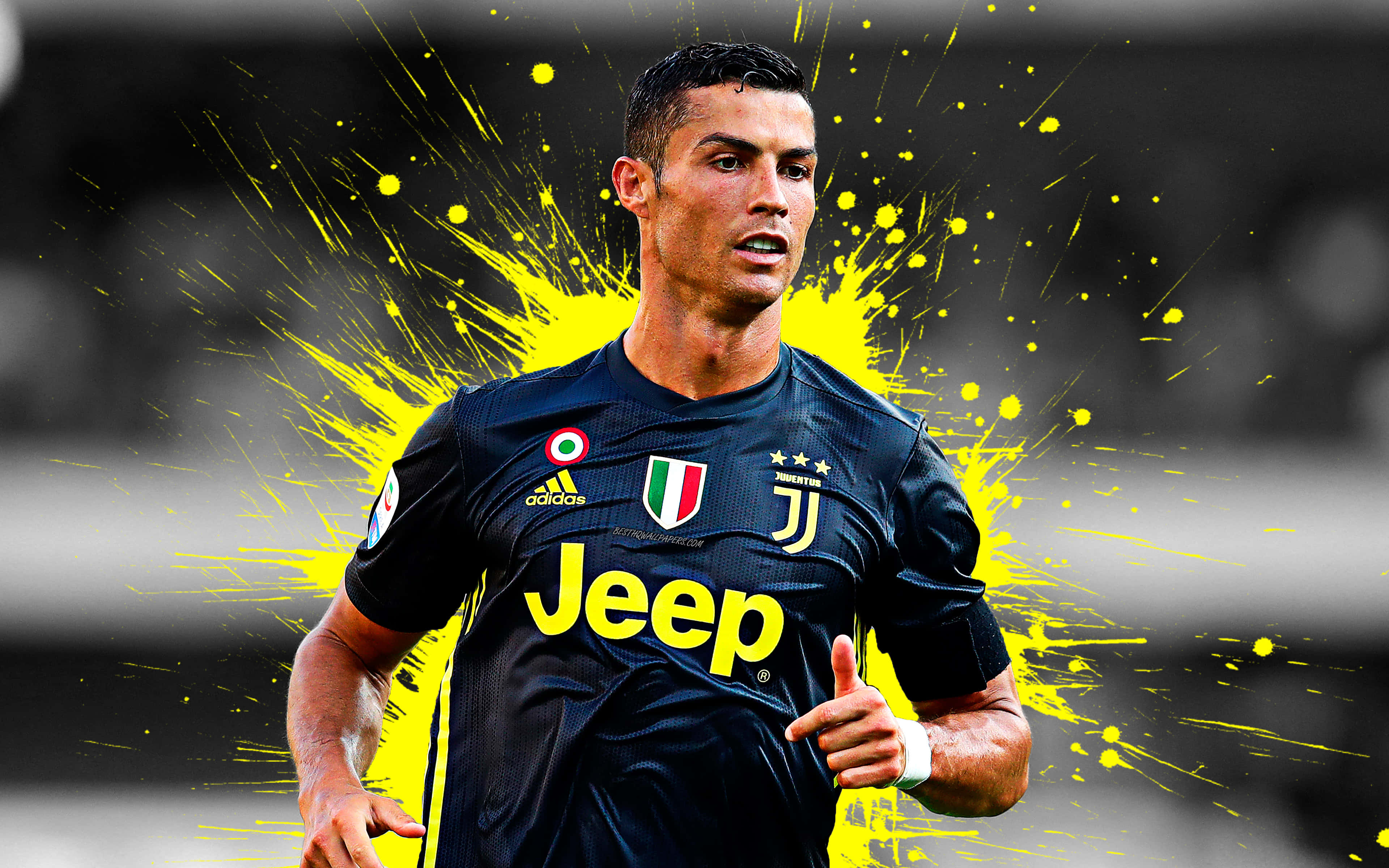 Cristiano Ronaldo en acción, mostrando su increíble habilidad futbolística Fondos de pantalla
