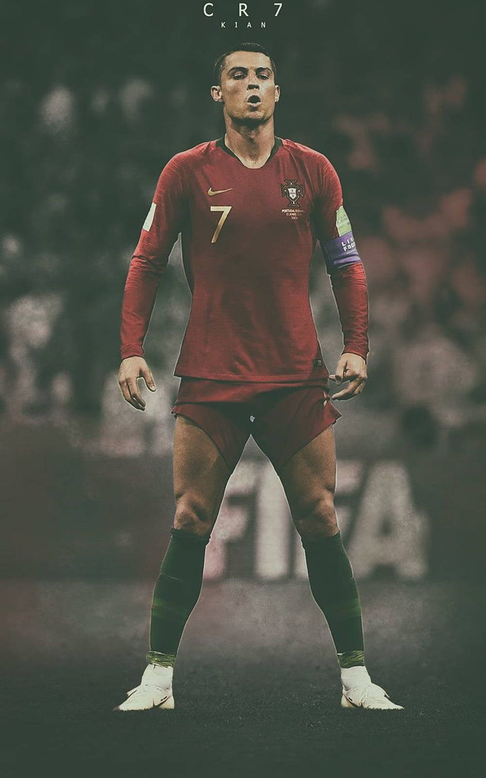 Cristiano Ronaldo Jersey Rojo FPF Genial Fondos de pantalla