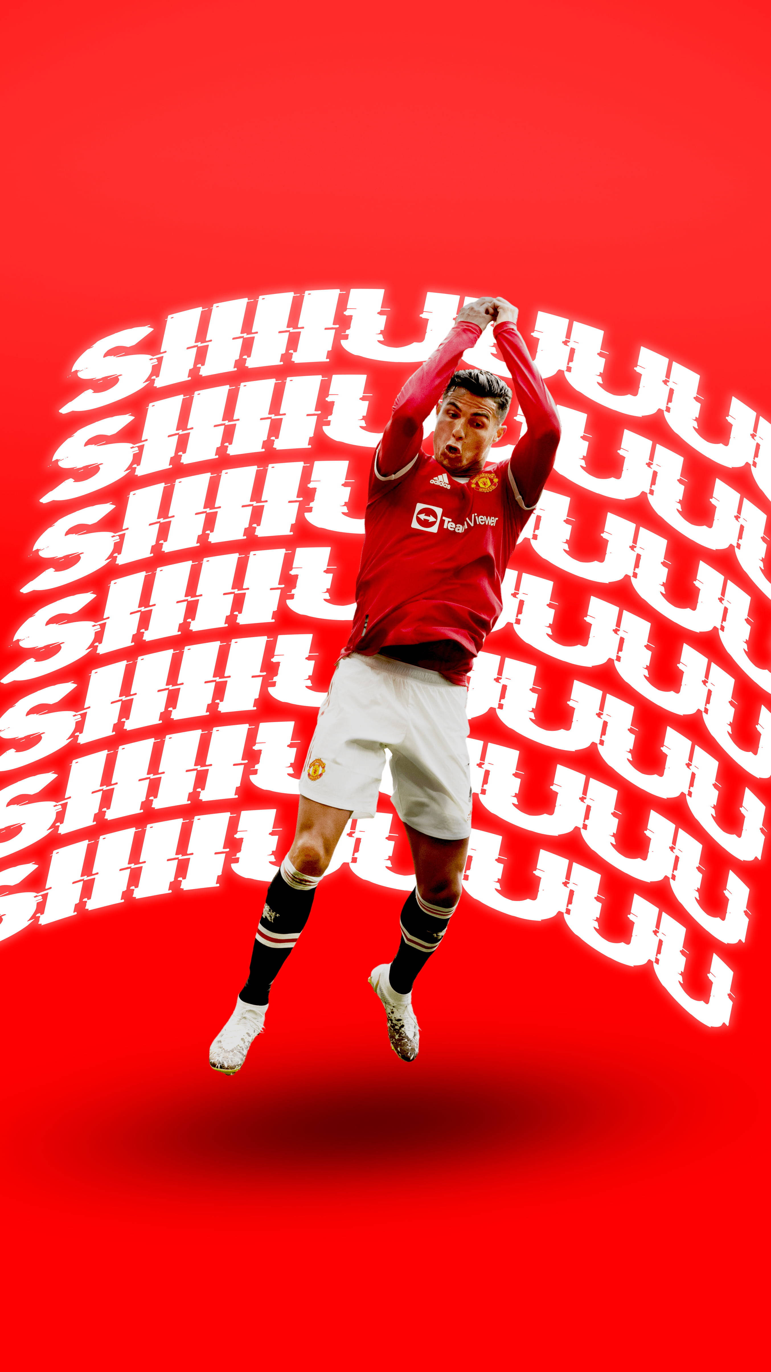 Cristiano Ronaldo saltando del Manchester United Móvil Fondos de pantalla