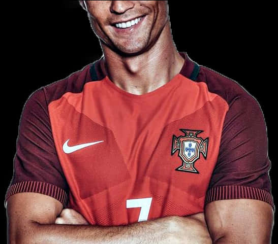 Cristiano Ronaldo Sonriendo con la Camiseta de Portugal Fondos de pantalla