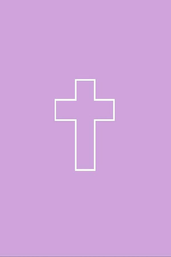 Cruz femenina linda sobre fondo morado pastel Fondos de pantalla