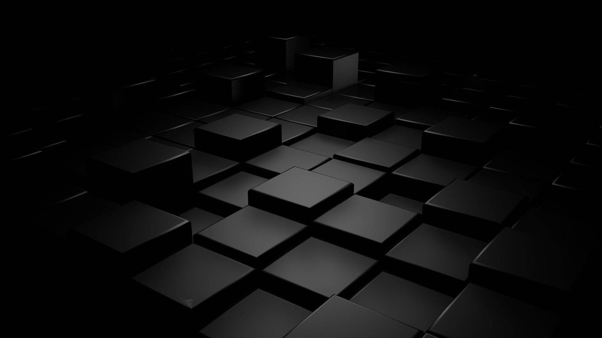 Cuadrados en cubos negro 3D Fondos de pantalla