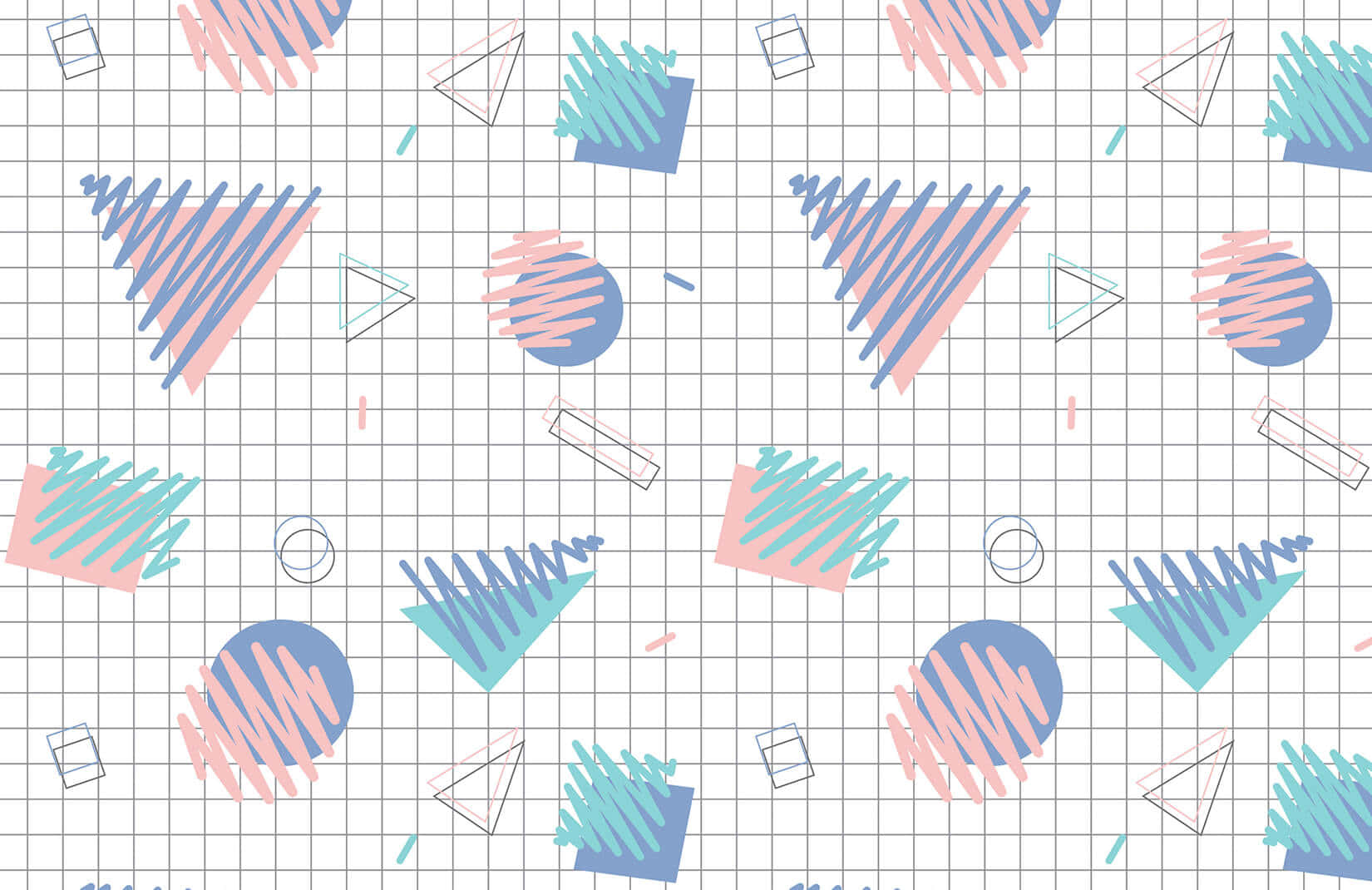 Cuadrícula Estética Pastel de Formas Geométricas Fondos de pantalla