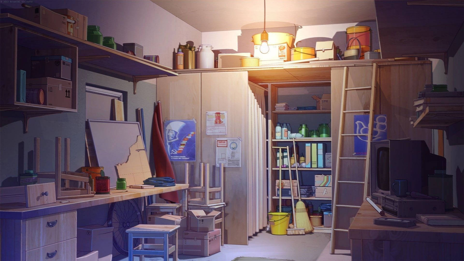 Cuarto de anime con almacenamiento Fondos de pantalla