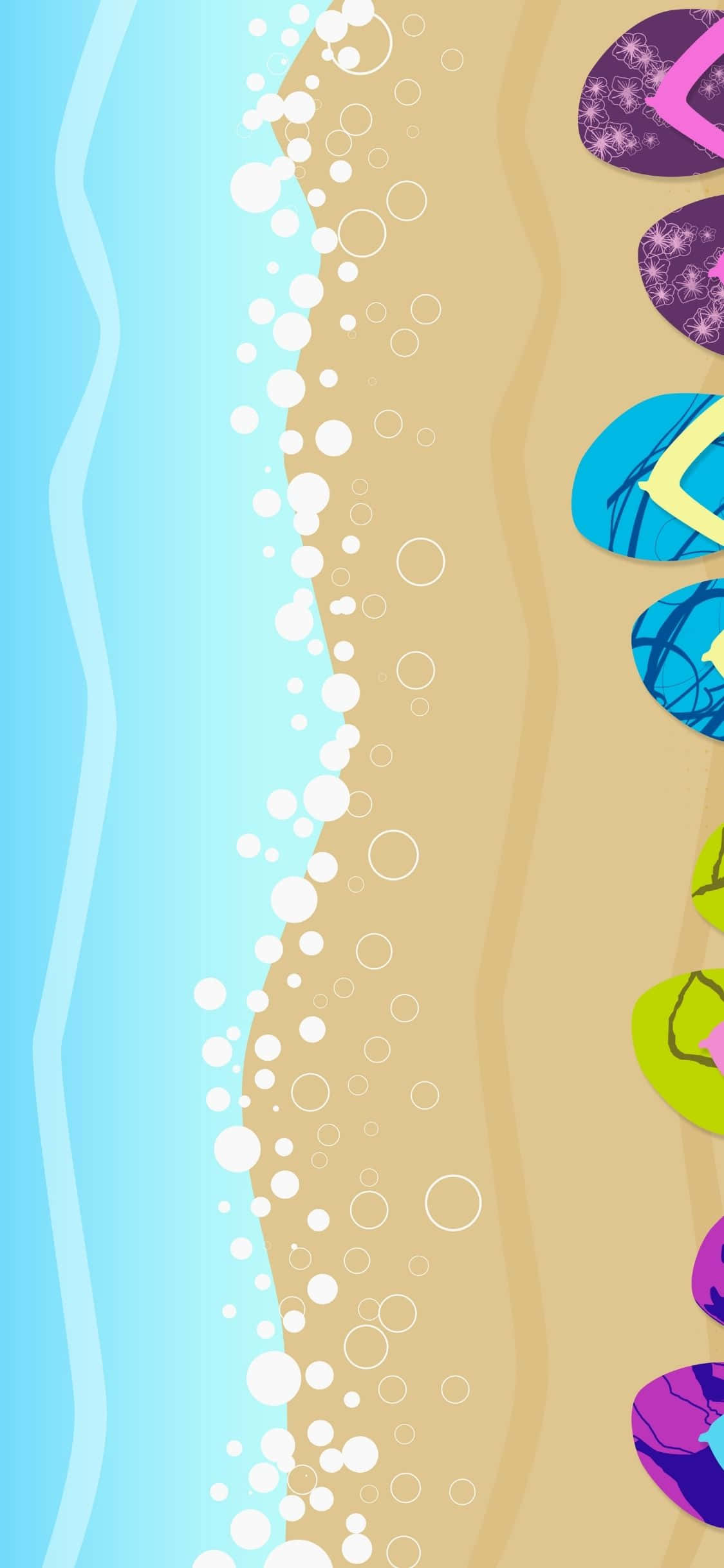 Cuatro Pares de Chanclas Fondo de Verano para iPhone X Fondos de pantalla